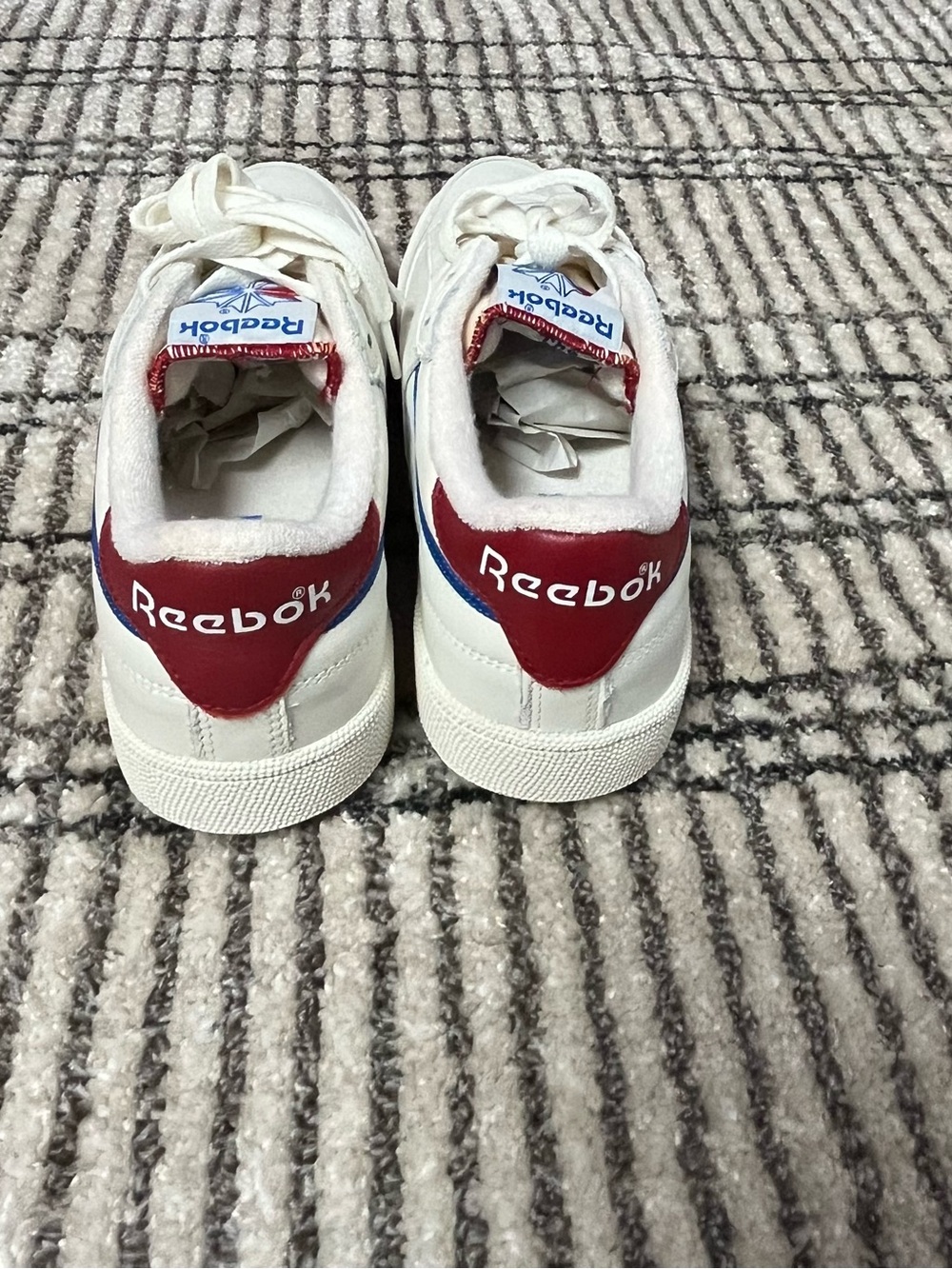NIB NWT Reebok x Madewell Club C 85 Sneakers - Unisex 8.5/10 - Chalk Blue Red - Picture 11 of 13
